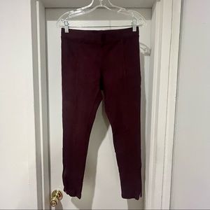 Suede leggings with zipper at ankle